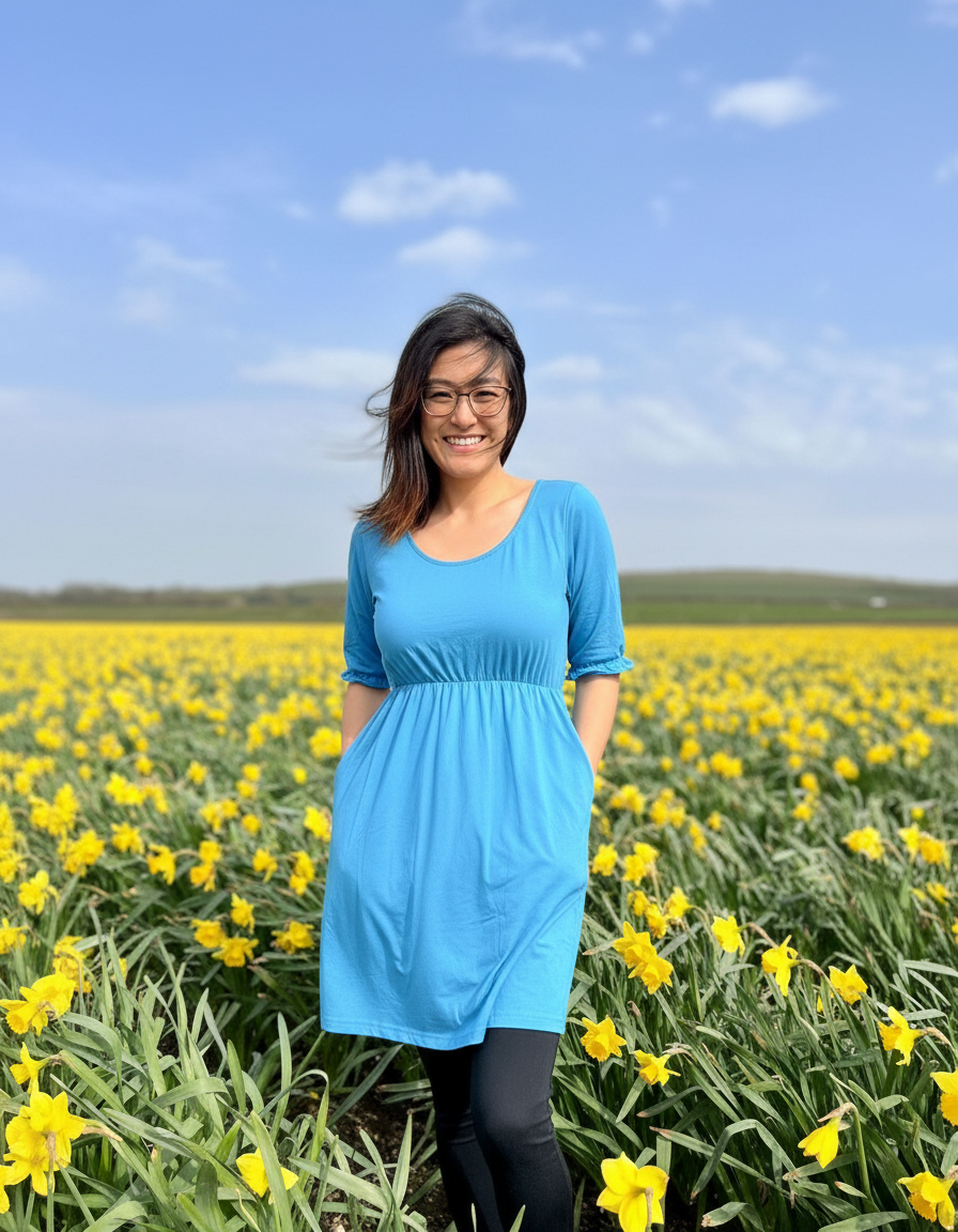 Petite Blue Dress with Pockets | Flattering Fit | UK Petite Women’s Dress-1