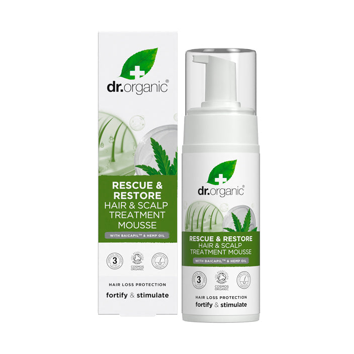 Dr Organic Bioactive Organic Hemp Oil Restoring Hair & Scalp Treatment Mousse 150ml-0
