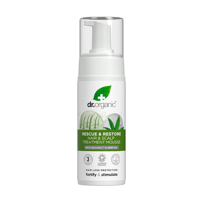 Dr Organic Bioactive Organic Hemp Oil Restoring Hair & Scalp Treatment Mousse 150ml-1