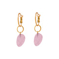 Rose Quartz Leverback hoop earrings | by Ifemi Jewels