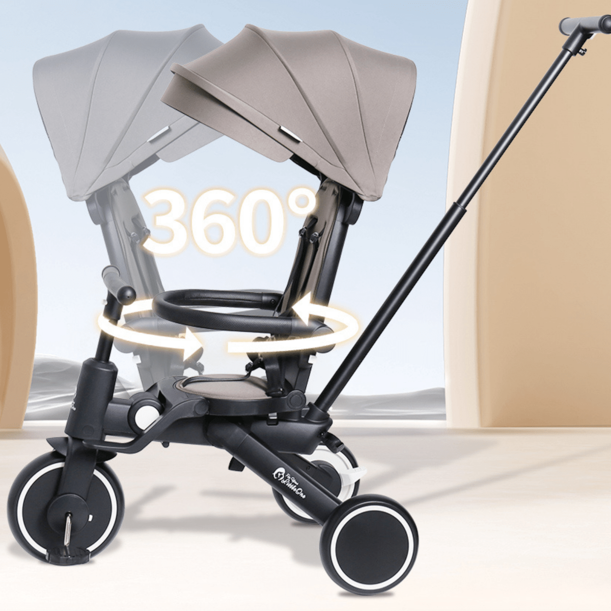 Foryourlittleone Xplor 6 in 1 Foldable Trike - Grey Olive (10m-4y)-3