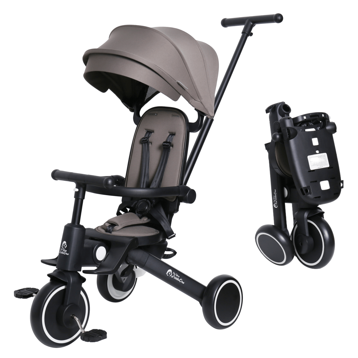 Foryourlittleone Xplor 6 in 1 Foldable Trike - Grey Olive (10m-4y)-0