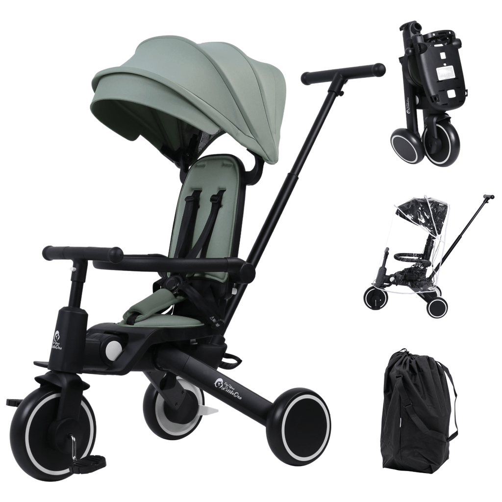 Foryourlittleone Xplor Plus 6 in 1 Foldable Trike - Green (10m-4y)-0
