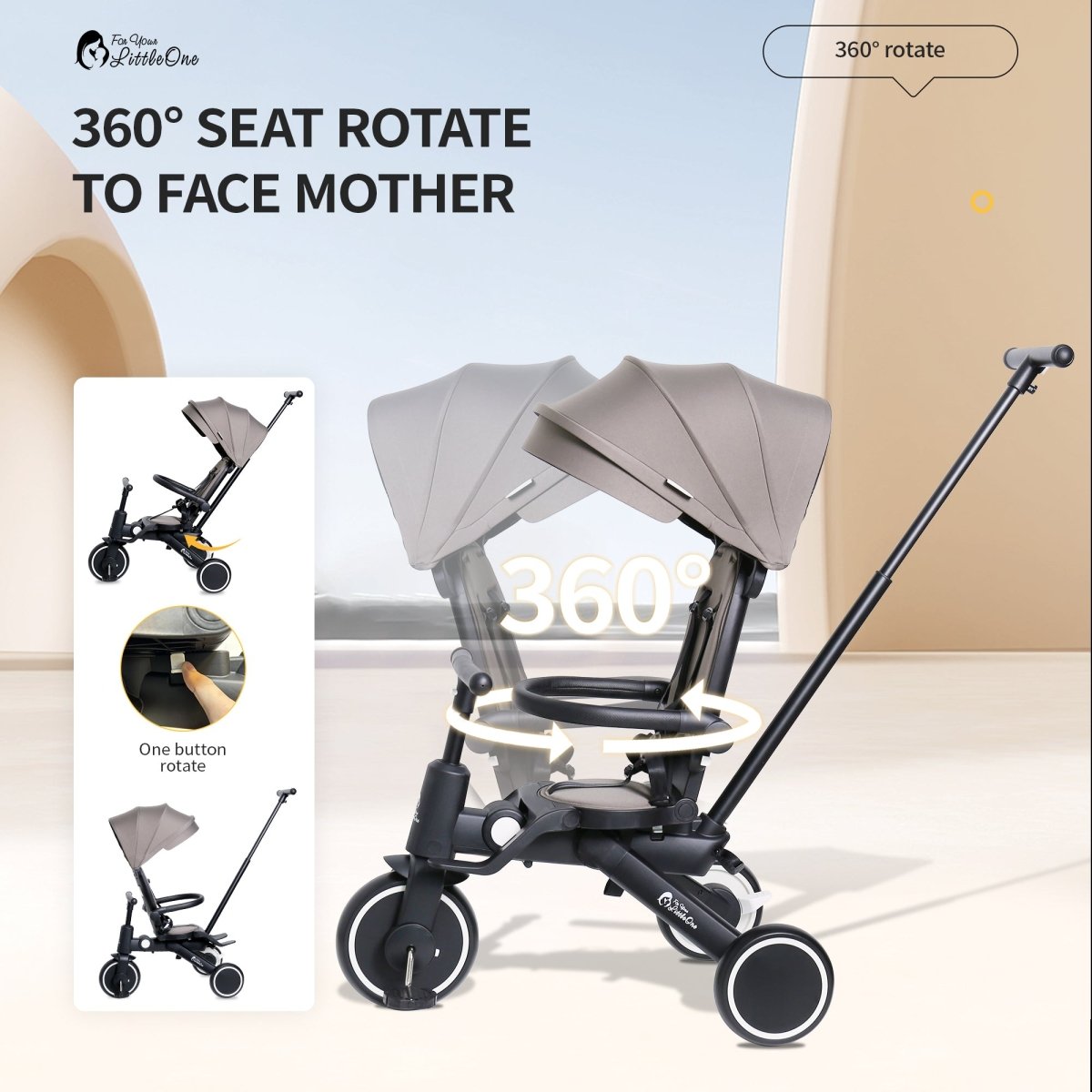 Foryourlittleone Xplor Plus 6 in 1 Foldable Trike - Green (10m-4y)